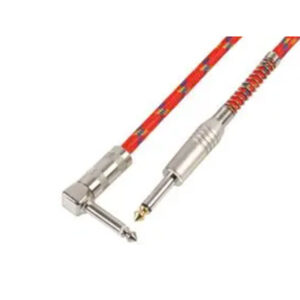 PRO SIGNAL PSG08149 – Straight to Right Angled 6.35mm (1/4”) Mono Jack Guitar Lead 5m RED